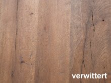 Esstisch >Dublin I< in Eiche verwittert aus Massivholz - 220x76x100cm (BxHxT)
