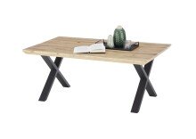 Couchtisch >ASOLA< in Eiche / schwarz, furniert - 110x45x70cm (BxHxT)