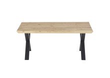Couchtisch >ASOLA< in Eiche / schwarz, furniert - 110x45x70cm (BxHxT)