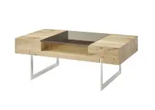 Couchtisch >REWA< in Asteiche furniert / Glas /...