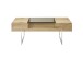 Couchtisch >REWA< in Asteiche furniert / Glas / Metall - 110x40x60 (BxHxT)