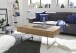 Couchtisch >PAPHOS< Schublade, Asteiche furniert / Edelstahloptik - 110x45x60cm (BxHxT)