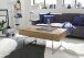 Couchtisch >PAPHOS< Schublade, Asteiche furniert / Edelstahloptik - 110x45x60cm (BxHxT)