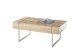 Couchtisch >PAPHOS< Schublade, Asteiche furniert / Edelstahloptik - 110x45x60cm (BxHxT)