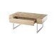 Couchtisch >PAPHOS< Schublade, Asteiche furniert / Edelstahloptik - 110x45x60cm (BxHxT)