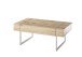 Couchtisch >PAPHOS< Schublade, Asteiche furniert / Edelstahloptik - 110x45x60cm (BxHxT)