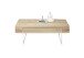 Couchtisch >BIRMINGHAM< Schublade, Eiche furniert / Edelstahl-Optik - 110x40x60 (BxHxT)