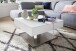 Couchtisch >MARIKO< mit Stauraum, weiss, MDF/ Metall/ Sicherheitsglas - 75x38x75cm (BxHxT)