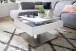 Couchtisch >MARIKO< mit Stauraum, weiss, MDF/ Metall/ Sicherheitsglas - 75x38x75cm (BxHxT)