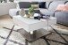 Couchtisch >MARIKO< mit Stauraum, weiss, MDF/ Metall/ Sicherheitsglas - 75x38x75cm (BxHxT)