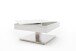 Couchtisch >MARIKO< mit Stauraum, weiss, MDF/ Metall/ Sicherheitsglas - 75x38x75cm (BxHxT)