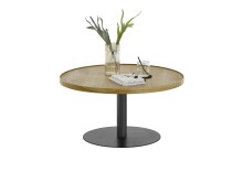 Couchtisch >MONTEVERDE< in Eiche furniert, Holzwerkstoff/ Metall - 40x80cm (HxD)