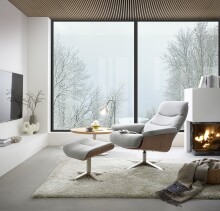 Couchtisch >MONTEVERDE< in Eiche furniert, Holzwerkstoff/ Metall - 40x60cm (HxD)