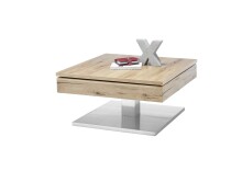 Couchtisch >MONROVIA< mit Stauraumfach, Asteiche furniert - 75x38x75 (BxHxT)