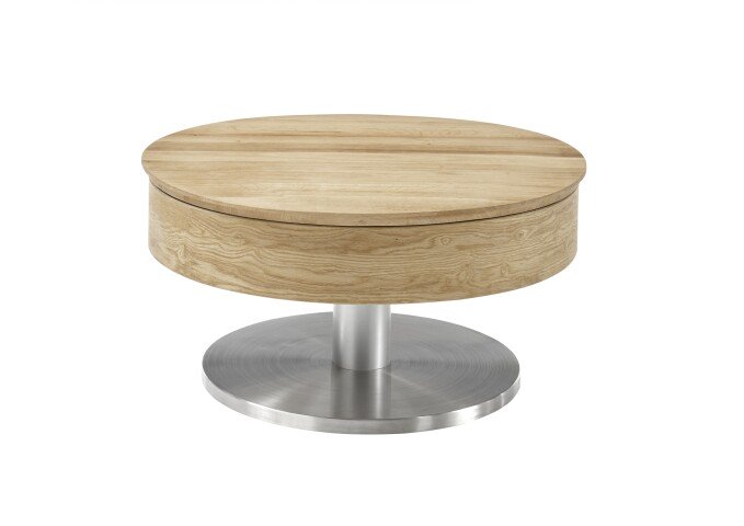 Couchtisch >SUVA< mit Stauraum, Asteiche furniert, Holzwerkstoff/ Metall - 40x79cm (HxD)