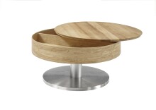 Couchtisch >SUVA< mit Stauraum, Asteiche furniert, Holzwerkstoff/ Metall - 40x79cm (HxD)