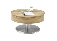 Couchtisch >SUVA< mit Stauraum, Asteiche furniert, Holzwerkstoff/ Metall - 40x79cm (HxD)