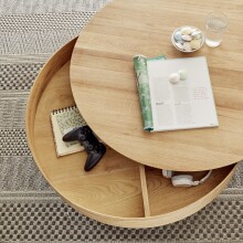 Couchtisch >SUVA< mit Stauraum, Asteiche furniert, Holzwerkstoff/ Metall - 40x79cm (HxD)