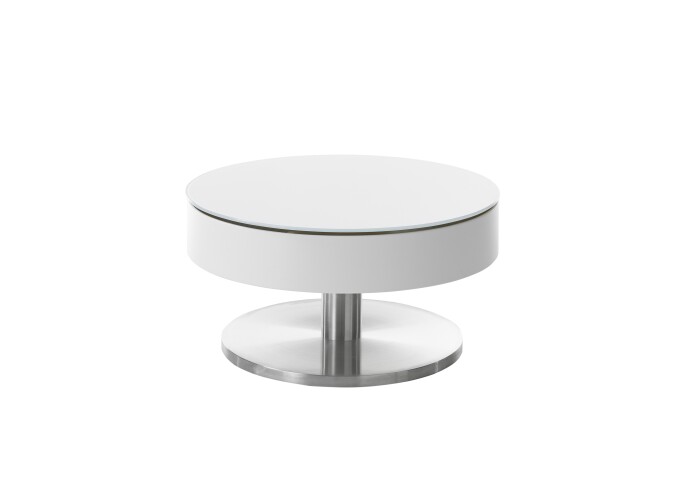 Couchtisch >SUVA< mit Stauraumfach, weiss, Glas/ Metall/ MDF - 40x79cm (HxD)