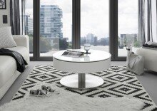 Couchtisch >SUVA< mit Stauraumfach, weiss, Glas/...