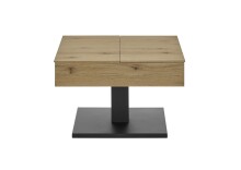 Couchtisch >ASHTON< aufklappbar, Eiche furniert / schwarz - 70x45x70 (BxHxT)