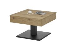 Couchtisch >ASHTON< aufklappbar, Eiche furniert / schwarz - 70x45x70 (BxHxT)