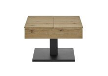 Couchtisch >ASHTON< aufklappbar, Eiche furniert / schwarz - 70x45x70 (BxHxT)