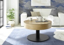 Couchtisch >TANGER< mit Lift und Stauraum, in Asteiche furniert - 47/65x78cm (HxD)