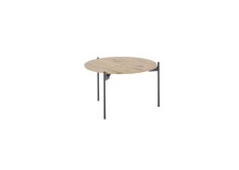 Couchtisch >ASSUAN< in Eiche, Massivholz / Metall - 33x55cm (HxD)