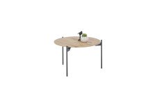 Couchtisch >ASSUAN< in Eiche, Massivholz / Metall - 33x55cm (HxD)