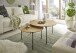 Couchtisch >ASSUAN< in Eiche, Massivholz / Metall - 33x55cm (HxD)