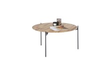 Couchtisch >ASSUAN< in eichenfarben, Massivholz/ Metall - 38x74cm (HxD)