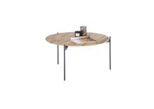 Couchtisch >ASSUAN< in eichenfarben, Massivholz/ Metall - 38x74cm (HxD)