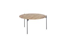Couchtisch >ASSUAN< in eichenfarben, Massivholz/ Metall - 38x74cm (HxD)
