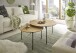 Couchtisch >ASSUAN< in eichenfarben, Massivholz/ Metall - 38x74cm (HxD)