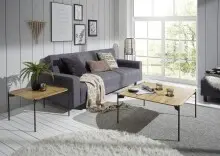 Couchtisch >ALTO< in Eiche, massivholz / Metall -...