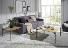 Couchtisch >ALTO< in Eiche, massivholz / Metall -...