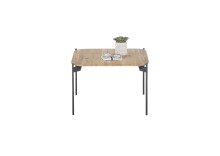 Couchtisch >ALTO< in Eiche, massivholz / Metall - 60x38x60cm (BxHxT)