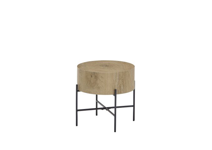Beistelltisch >MANACOR< in Eiche Dekor, Holzwerkstoff/ Metall - 45x45cm (HxD)