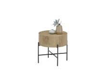 Beistelltisch >MANACOR< in Eiche Dekor, Holzwerkstoff/ Metall - 45x45cm (HxD)