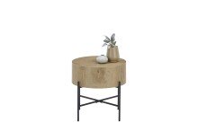 Beistelltisch >MANACOR< in Eiche Dekor, Holzwerkstoff/ Metall - 45x45cm (HxD)