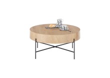 Couchtisch >MANACOR< in Eiche Dekor, Holzwerkstoff / Metall - 37x80cm (HxD)
