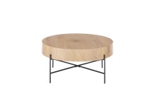Couchtisch >MANACOR< in Eiche Dekor, Holzwerkstoff / Metall - 37x80cm (HxD)