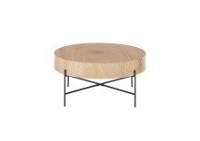Couchtisch >MANACOR< in Eiche Dekor, Holzwerkstoff / Metall - 37x80cm (HxD)