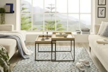 Satztisch >UBEDA< (2er-Set) in Eiche furniert - 50x50x50cm & 45x42x45cm (BxHxT)