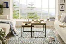 Satztisch >UBEDA< (2er-Set) in Eiche furniert - 50x50x50cm & 45x42x45cm (BxHxT)
