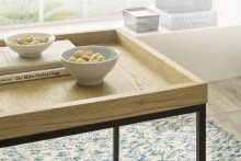 Satztisch >UBEDA< (2er-Set) in Eiche furniert - 50x50x50cm & 45x42x45cm (BxHxT)