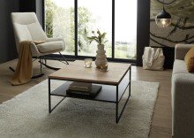 Couchtisch >MINERAL< in Eiche, Massivholz / Metall...