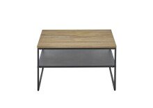 Couchtisch >MINERAL< in Eiche, Massivholz / Metall - 70x40x70cm (BxHxT)