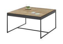 Couchtisch >LARKANA< in Eiche furnier, Holzwerkstoff / Metall - 83x45x83 (BxHxT)